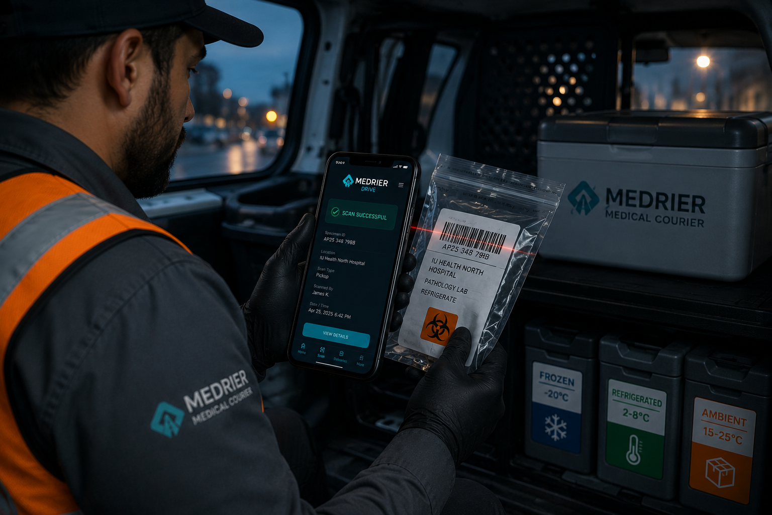 Courier app dashboard displaying AsyncStorage serialization states during a network dropout event.