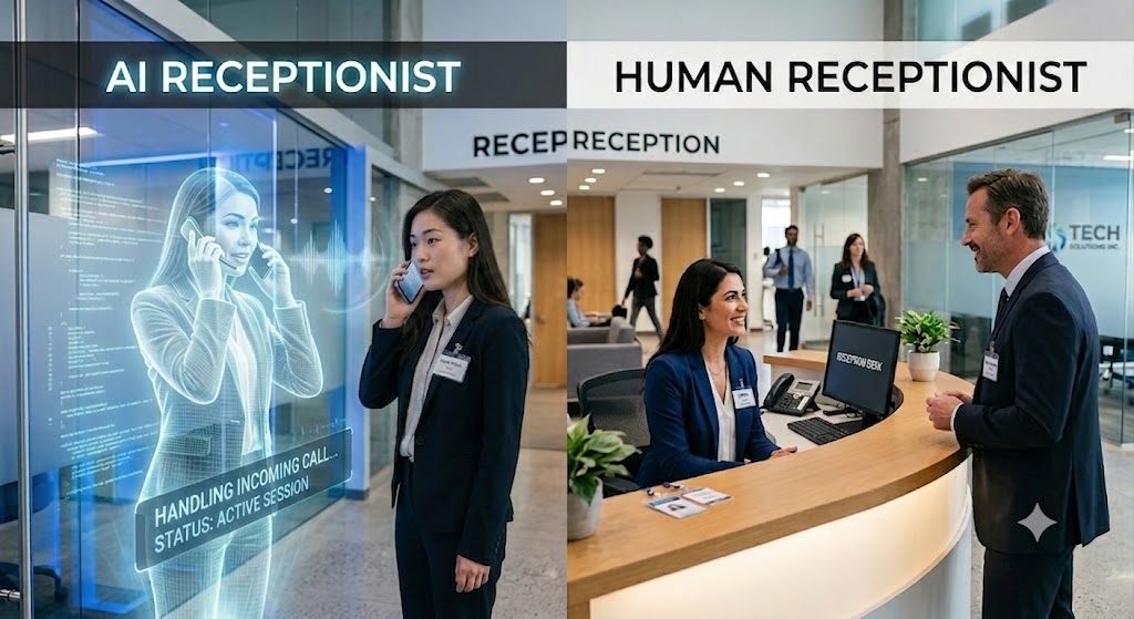 AI Receptionist vs Human Receptionist Cost Comparison